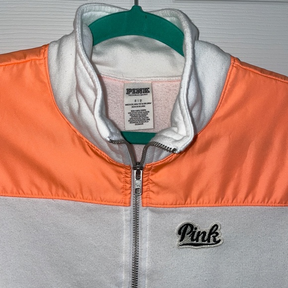 VS Pink Perfect Quarter Zip Sweatshirt Neon Orange - Picture 4 of 8